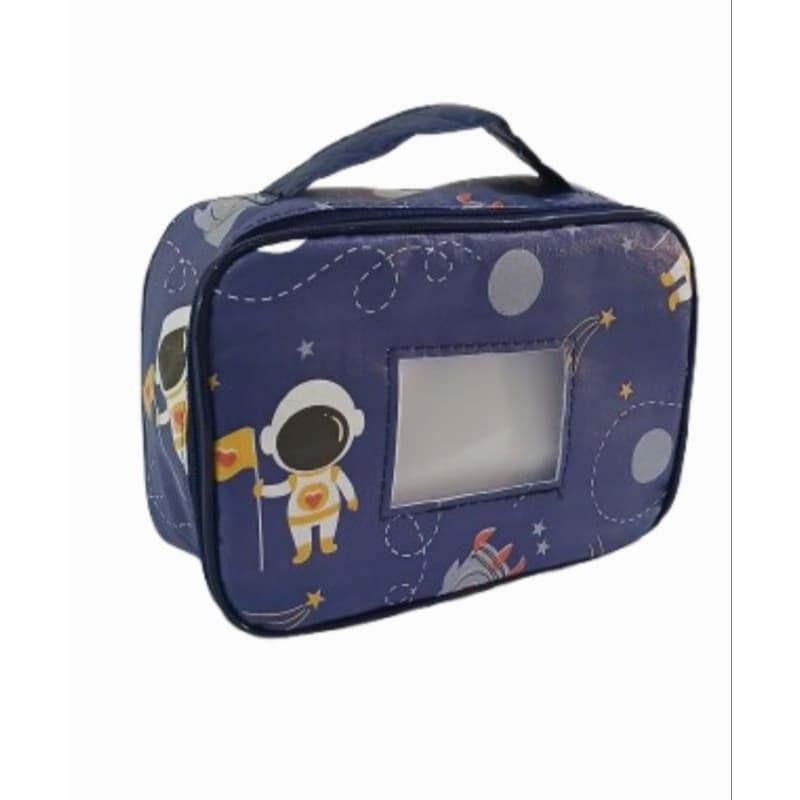 Porta fralda e Lenço Umedecido Astronauta detalhes em Azul marinho