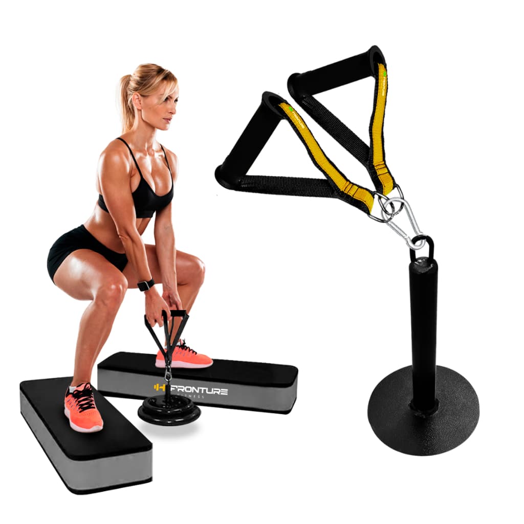 Suporte Agachamento Sumô e Puxador Nylon Anilhas Academia Gluteo e Perna Treino Musculação Em Casa