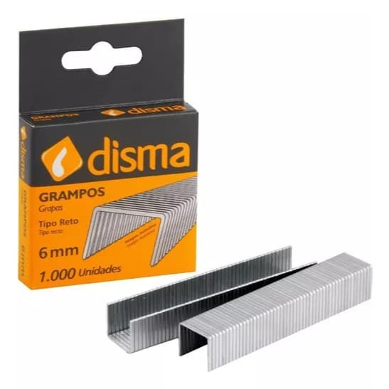 Grampo Tipo Reto 6mm Para Grampeador Manual Caixa 1000 Peça