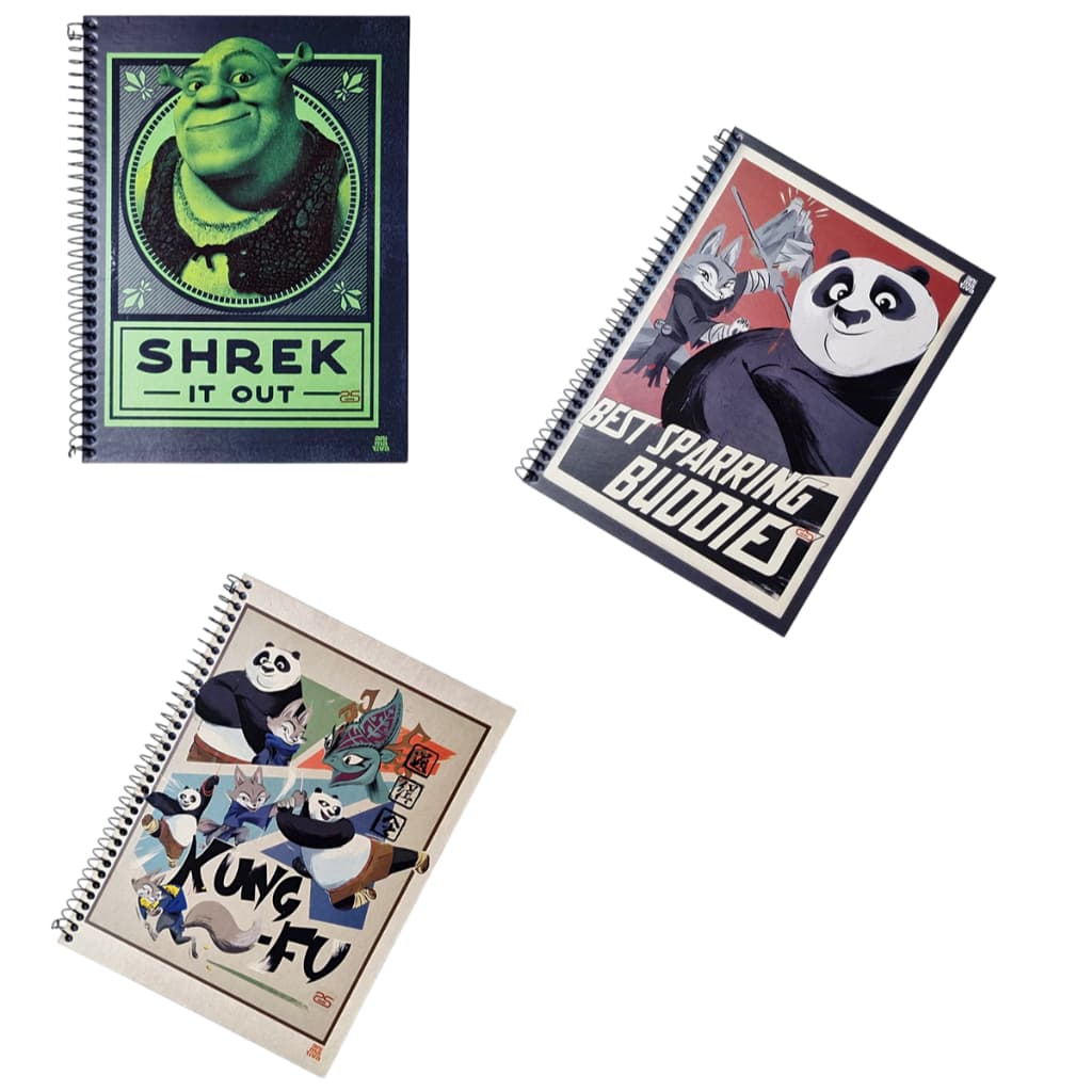 Dreamworks Caderno Universitário 80fls Shrek Panda 103166