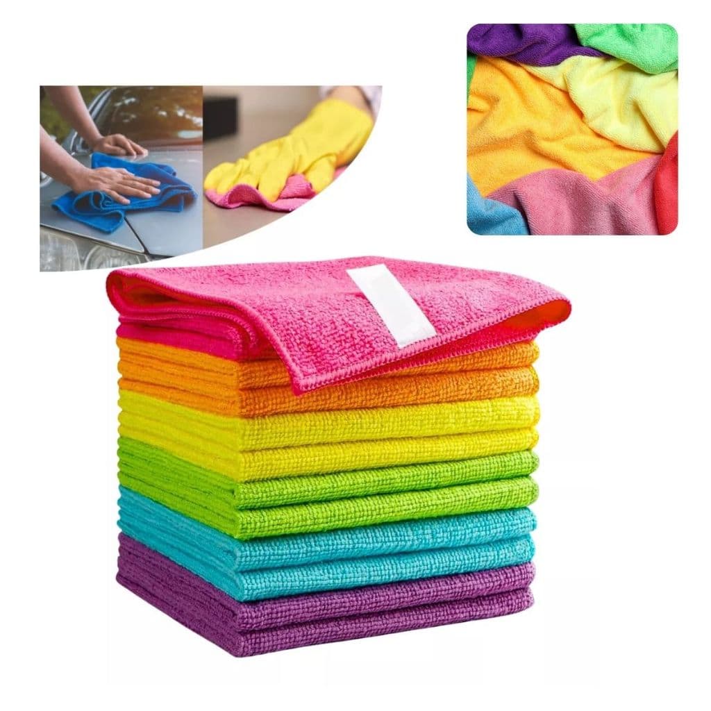 Kit 10 Flanela Microfibra Limpeza Vidro Pia Pano Multiuso Banheiro Cozinha Automotiva