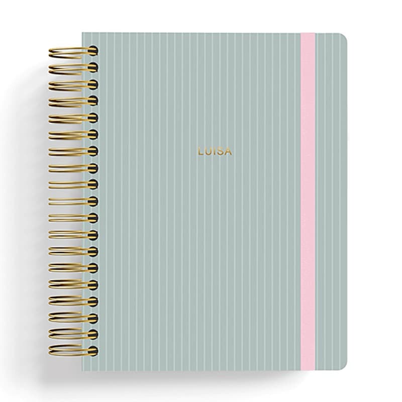 CADERNO SMART PERSONALIZADO COM NOME NA CAPA EM HOTSTAMP | VERDE GIZ | TAMANHO COLEGIAL | FOLHAS REPOSICIONÁVEIS