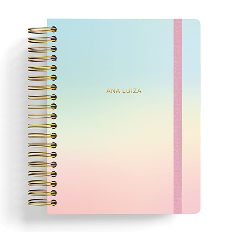 CADERNO SMART PERSONALIZADO COM SEU NOME NA CAPA EM HOTSTAMP | SHINE | TAMANHO A5 | FOLHAS REPOSICIONÁVEIS