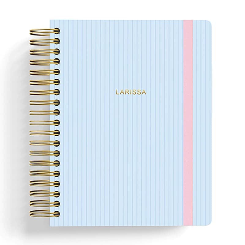 CADERNO SMART PERSONALIZADO COM SEU NOME NA CAPA EM HOTSTAMP | AZUL GIZ | TAMANHO A5 | FOLHAS REPOSICIONÁVEIS