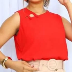 blusa regata viscose botoes