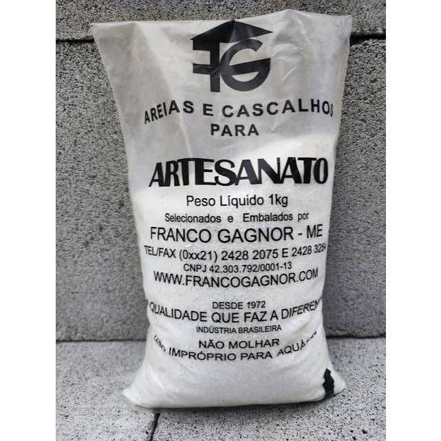 Substrato / areia / cascalho para artesanato BRANCO - 1 Kg