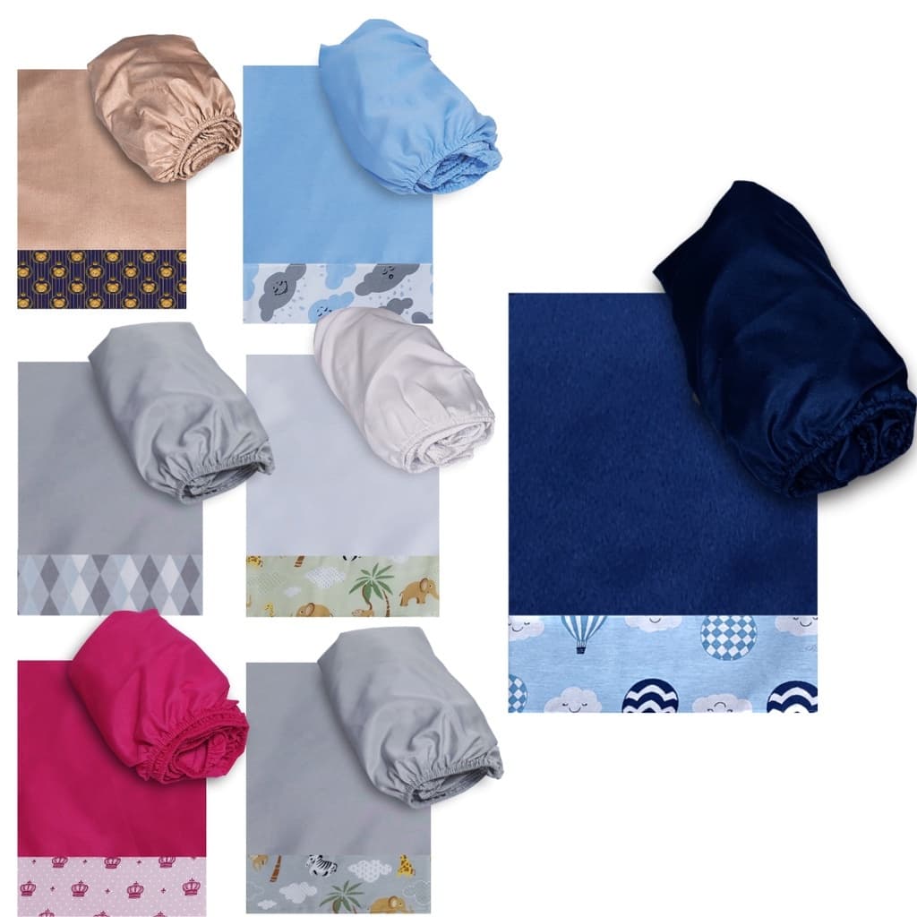 KIT 5 JOGOS LENÇOL CHIQUEIRINHO ESTAMPAS VARIADAS SORTIDAS FEMININO E MASCULINO