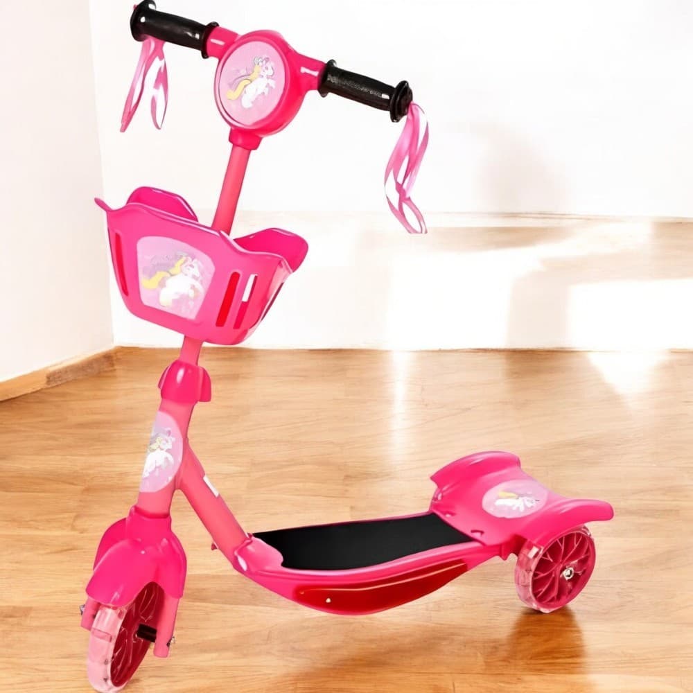 Patinete Infantil com 3 Rodas Scooter Infantil Com Luzes e Som Divertido Menino Menina Lançamento