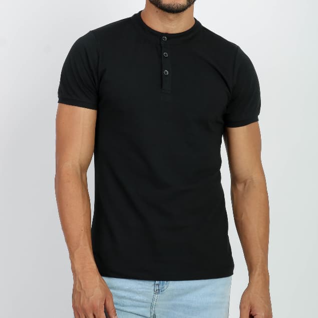 Camiseta Camisa Gola Padre Masculina Com 3 Botões Slim Fit Básica Suedine Manga Curta Premium