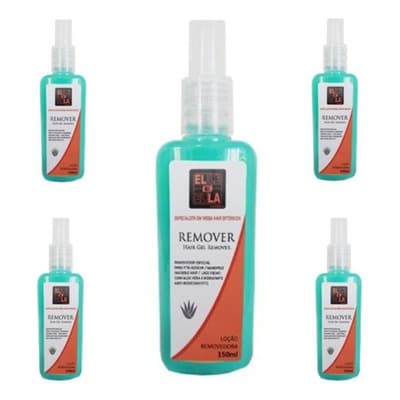 5 Removedor Ele e Ela de Mega Hair Fita Adesiva 150ml