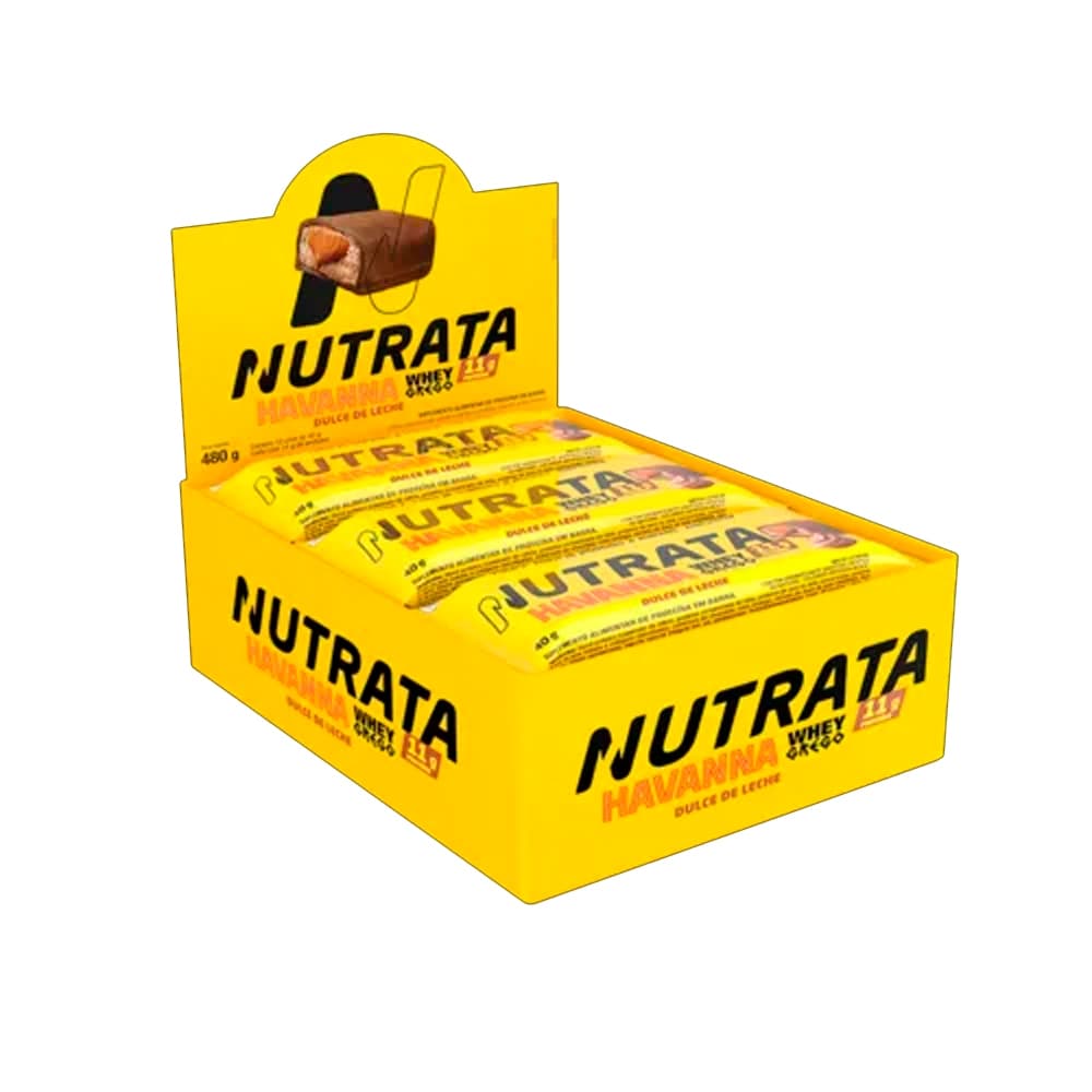 Barra de Proteína Whey Grego Bar Havanna - Caixa c/ 12 Unidades - Nutrata