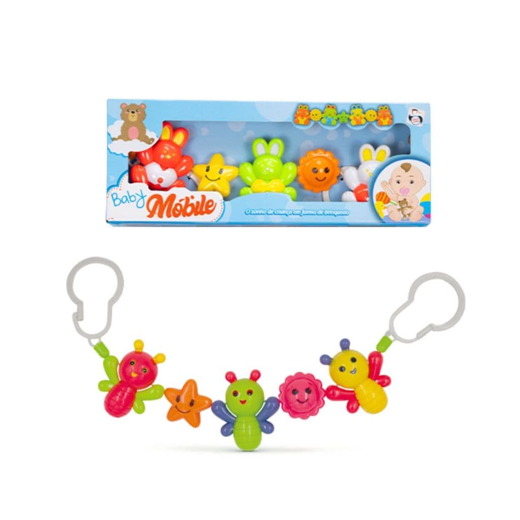 Móbile Baby Bebê Bichinhos Coloridos Para Carrinho E Berço - Pica Pau