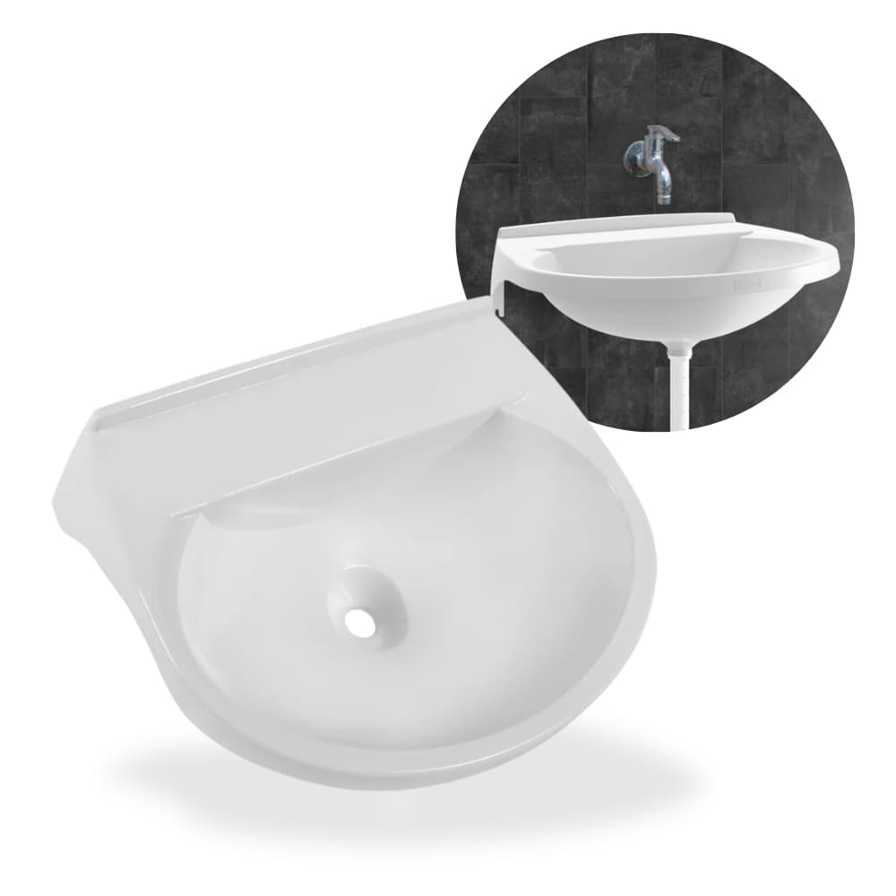 Pia Lavatório Plástico Banheiro 50cmX40cm 8L Astra Branco Prático Resistente Ergonômico Lavabo