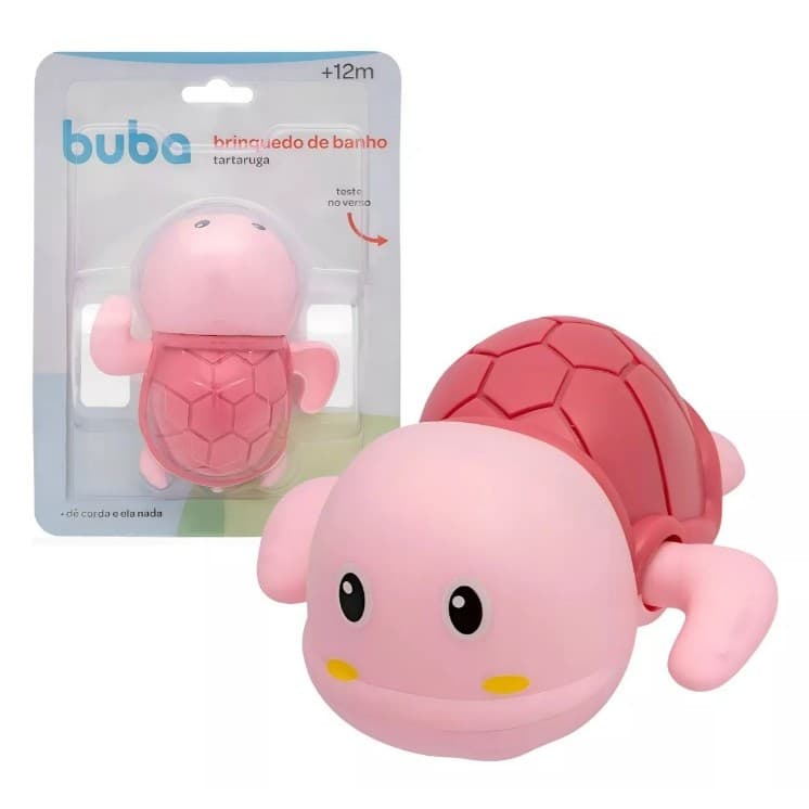 Brinquedo Bebê Infantil de Banho Nada Ao Dar Corda Tartaruga Buba