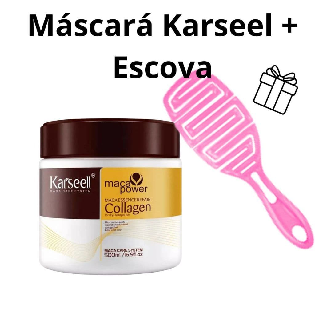 Máscara de Tratamento Capilar Karseel Tik Tok + Escova Flex