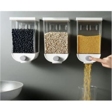 Dispenser Dosador Para Grãos E Cereais De Parede Sem Furos 1 Litro