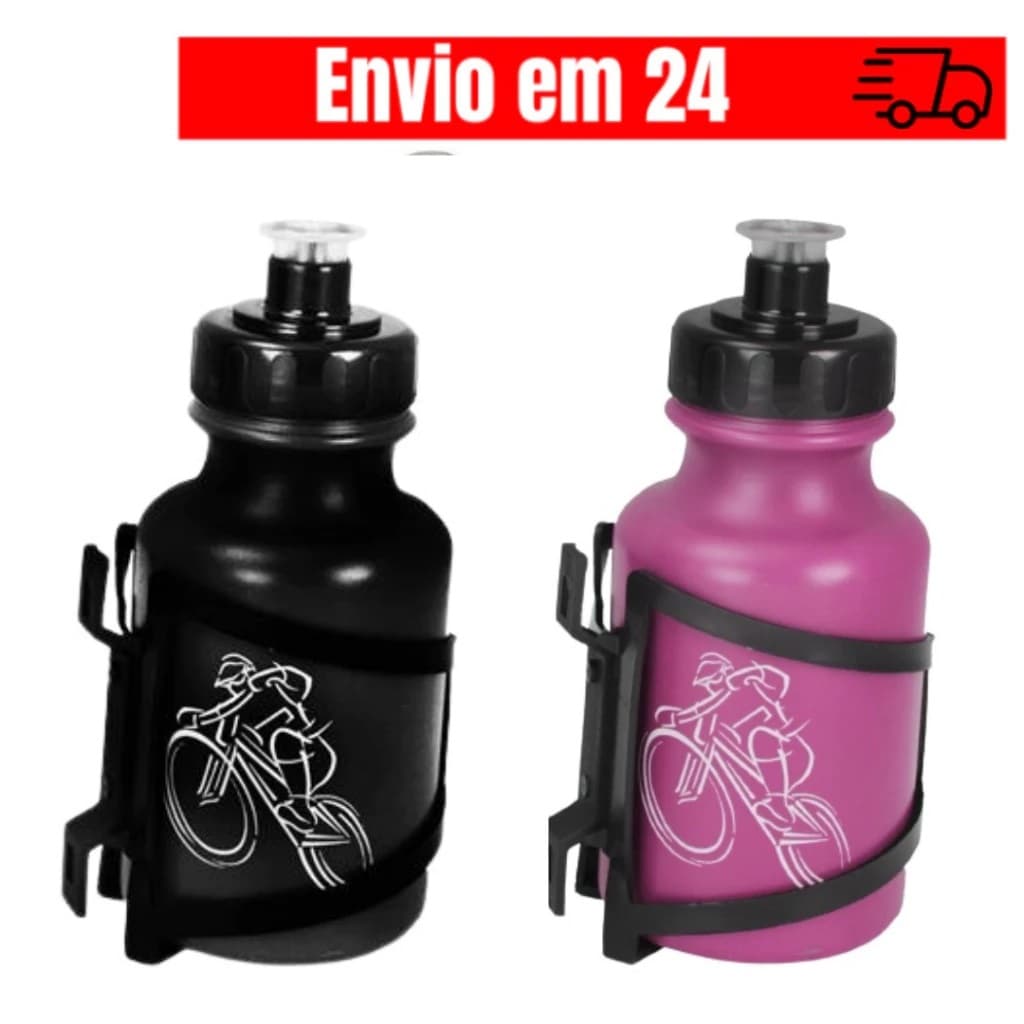 2 Garrafinhas INFANTIL Squeeze P/ Bike Infantil C/suporte Cores Kids 250ML
