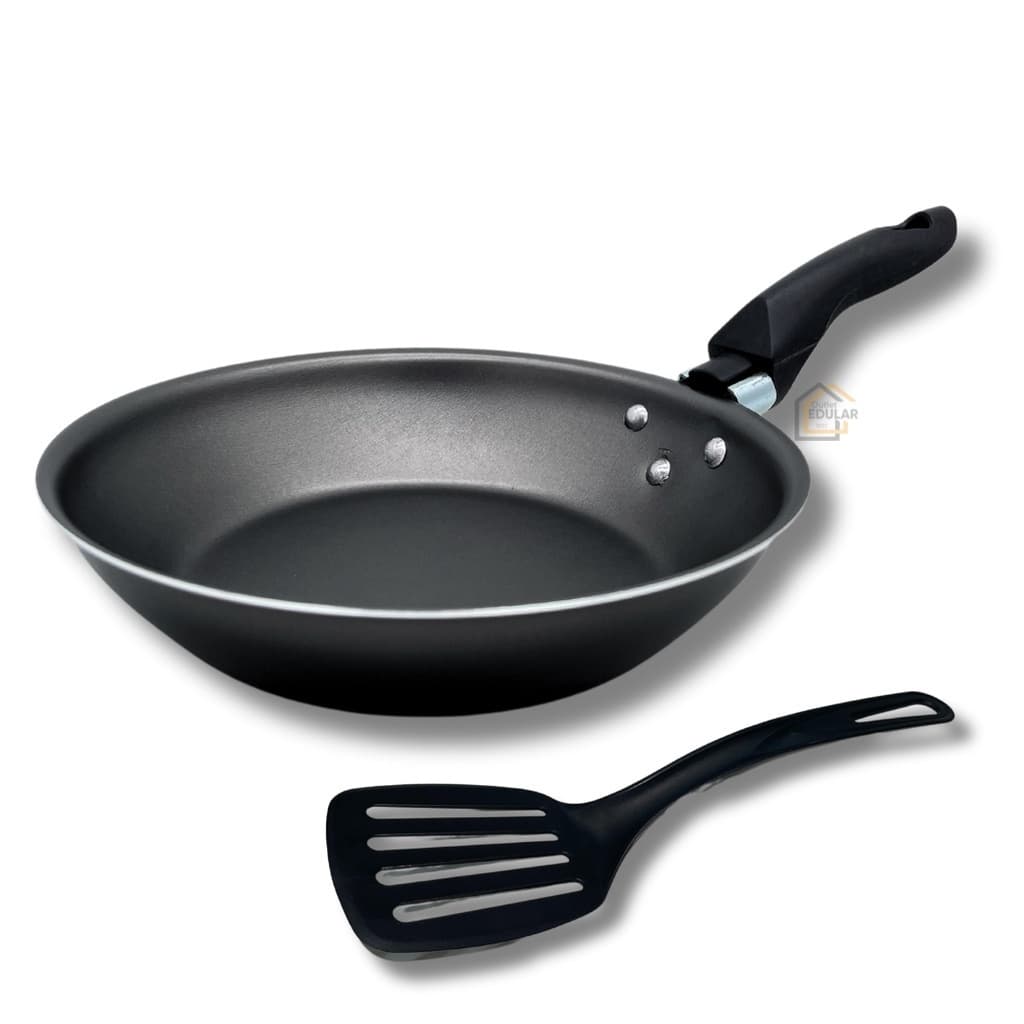Frigideira Francesa 24 cm Antiaderente Teflon com Espátula + Espátula de Nylon