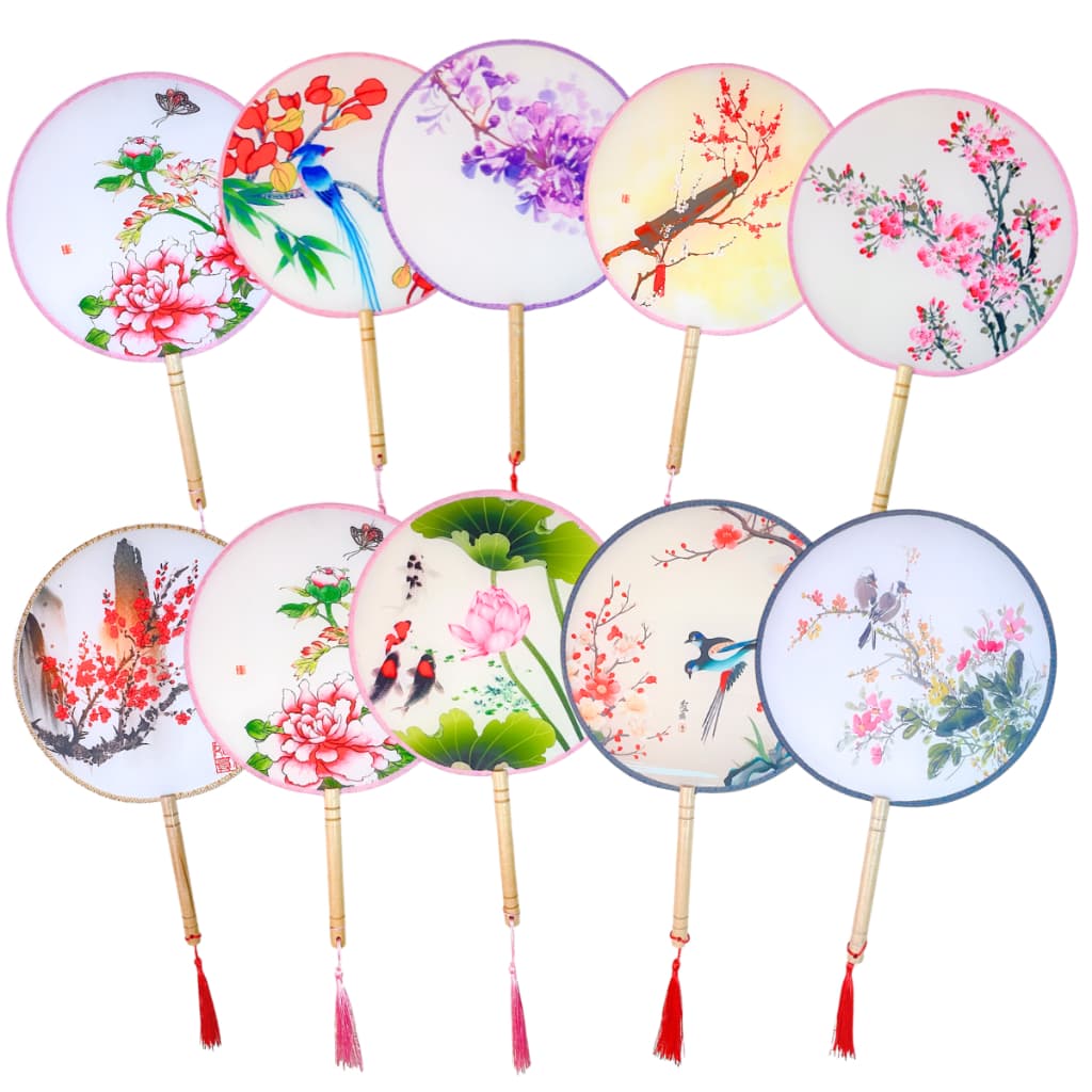 Leque Oriental Chinês Japonês Ventarola Lembrança Festa