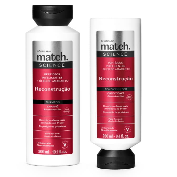 Match Science Reconstrução Shampoo 300ml + Condicionador 280ml