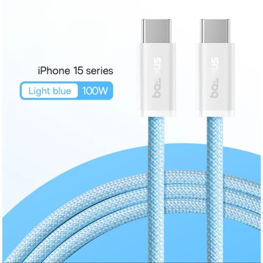 Cabo rápido USB C / Tipo C 100W 20V/5A Baseus Dynamic 2 Metros ( Azul)  Nylon PD 3.0 e QC 5.0,