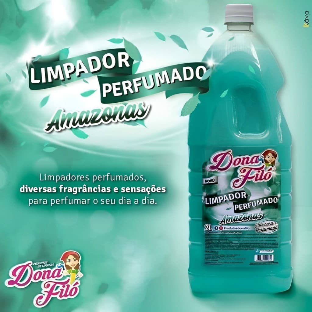 LINHA DE LIMPADORES PERFUMADOS DONA FILÓ 2L