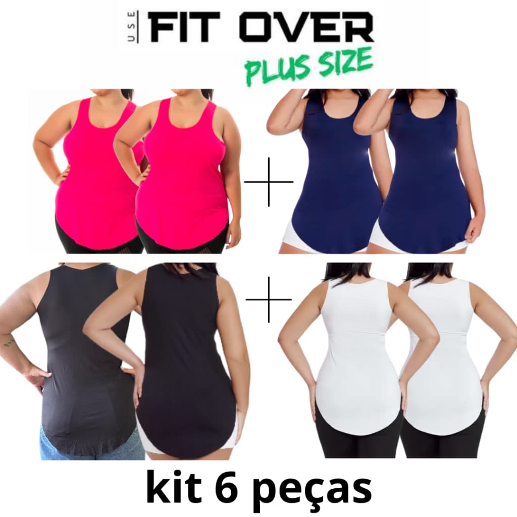 Kit 8 Camisetas Regata Fitness Plus Size Básica Tapa Bumbum Academia Proteção Uv 50+ Dry