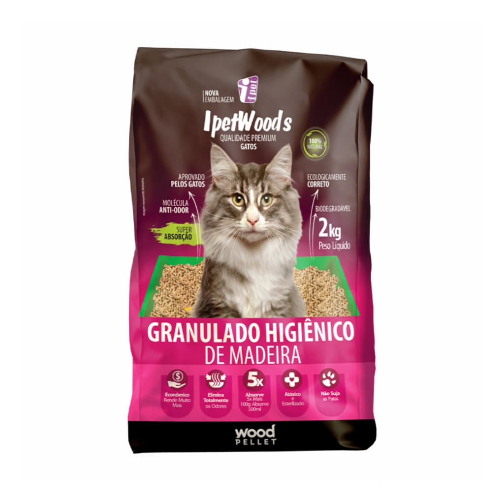 GRANULADO DE MADEIRA IPETWOODS PARA GATOS