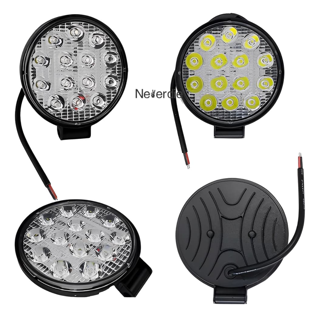 Farol Milha 14 Leds 42w 12v/24v Redondo Off-road 6000-6500k