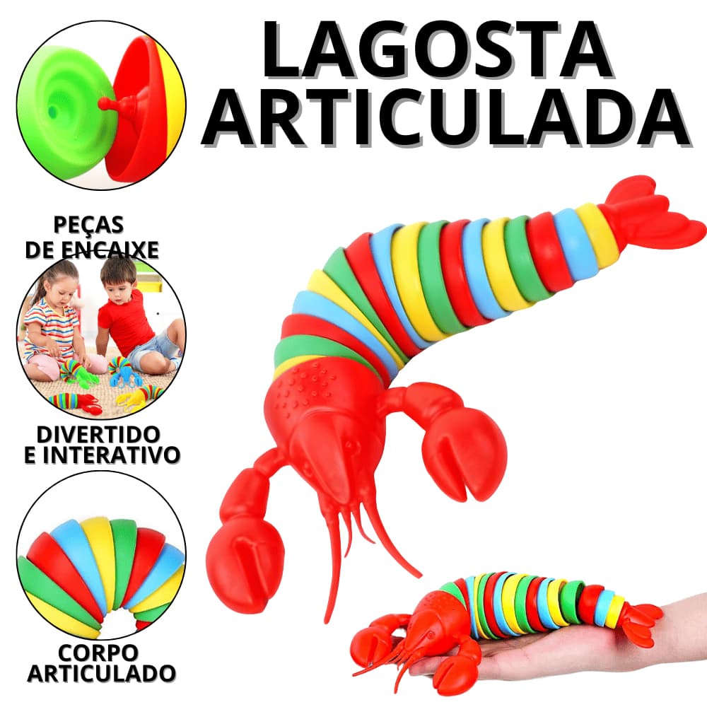 Brinquedo Infantil Sensorial Lagosta Colorida Para Bebê Brinquedos Sensoriais Infantil Criança
