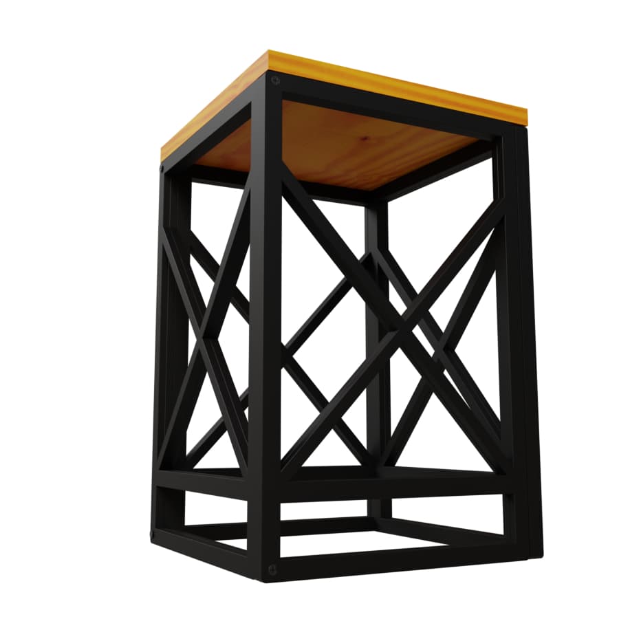 Banco Decorativo de Madeira e Polipropileno – Compacto e Resistente