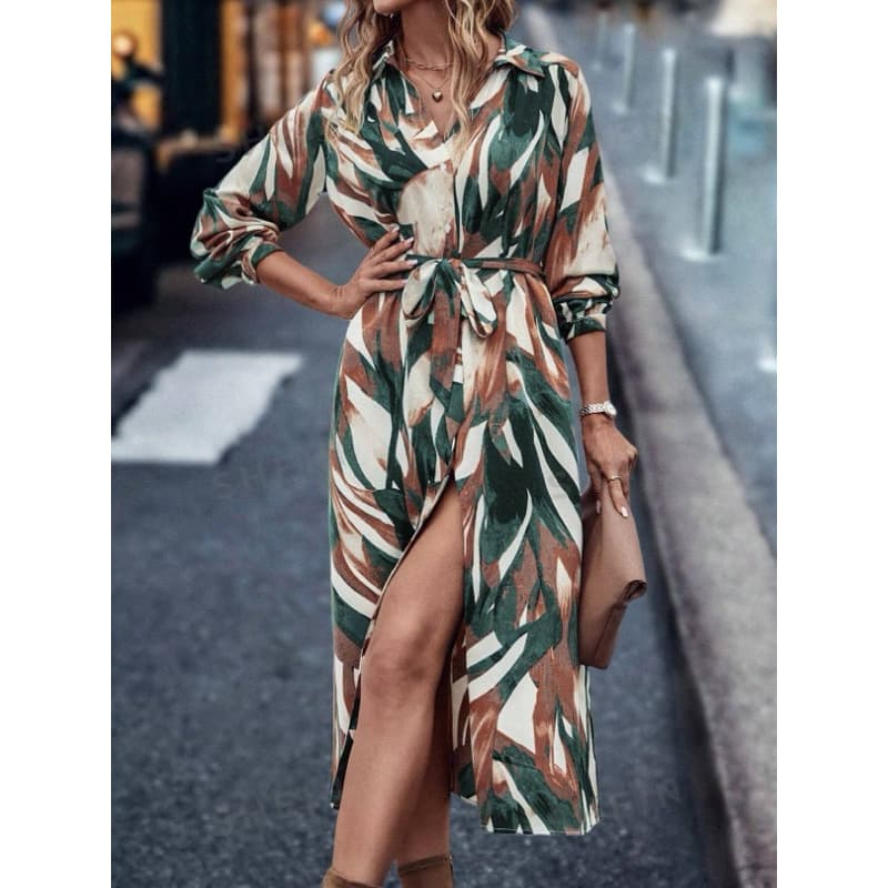 Vestido Feminino Estampado Longo