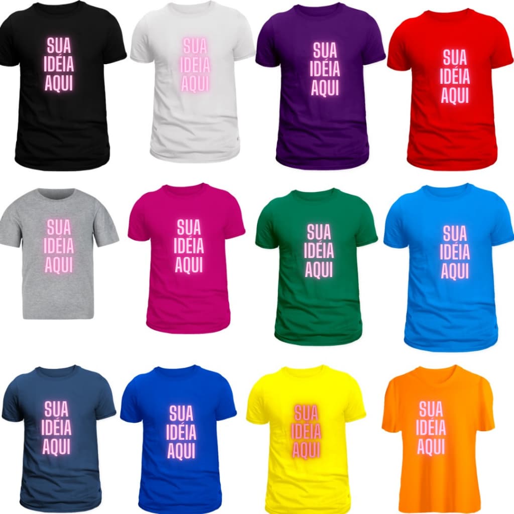 Linda camiseta personalizada com a sua idéia em diversas cores e tamanhos 100% algodão envio rapido