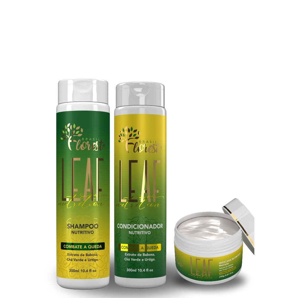 Kit Shampoo + Condicionador + Máscara Leaf Nutrition Florest Brasil