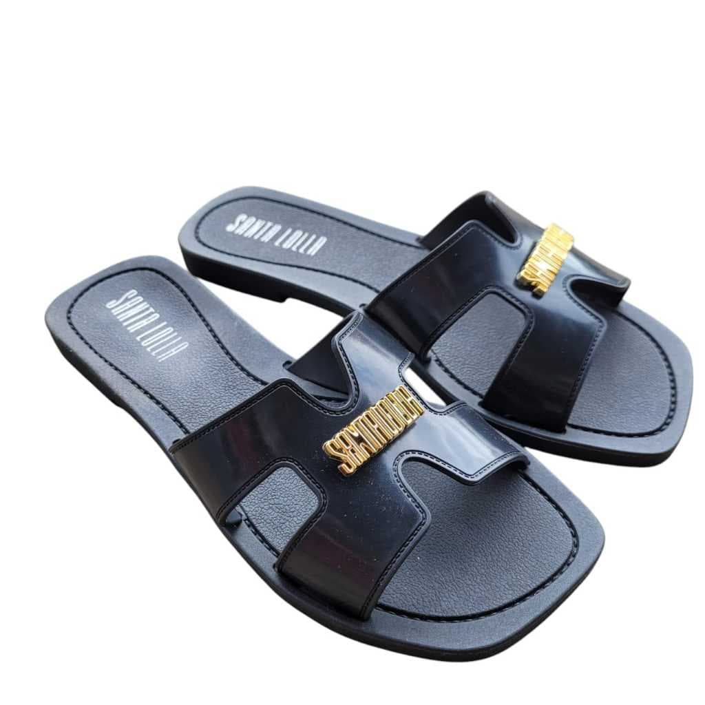 Sandalia Chinelo Slide Feminino Confortável com Recortes
