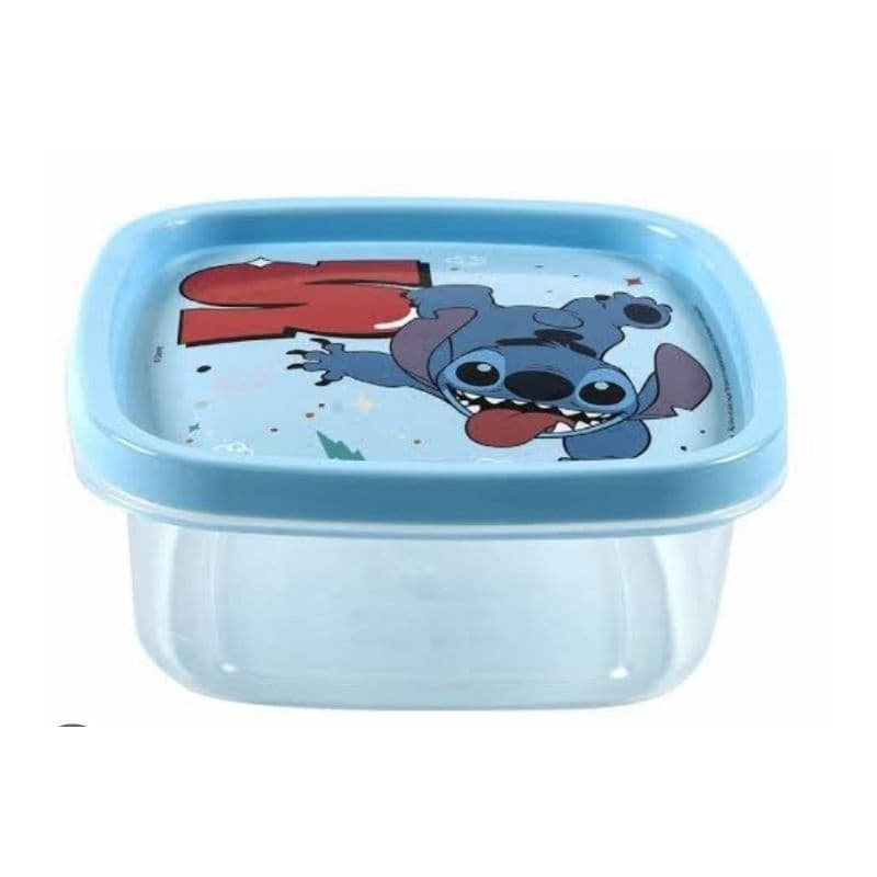 Pote Quadrado Decorado Stitch Plasútil 580Ml - Stitch