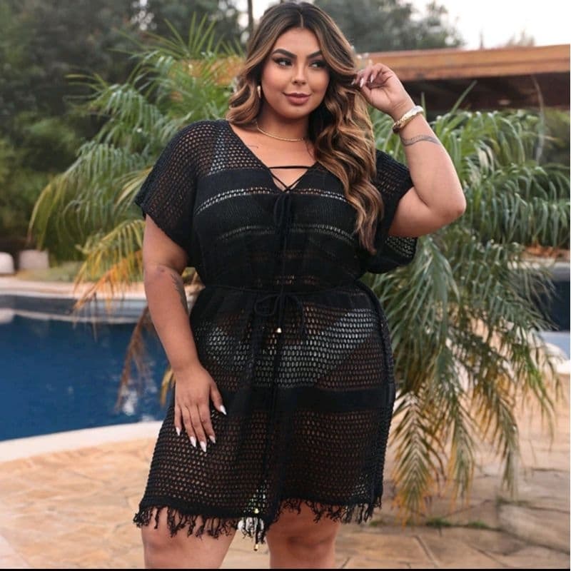 SAÍDA DE PRAIA FRANJINHA PLUS SIZE 🌴