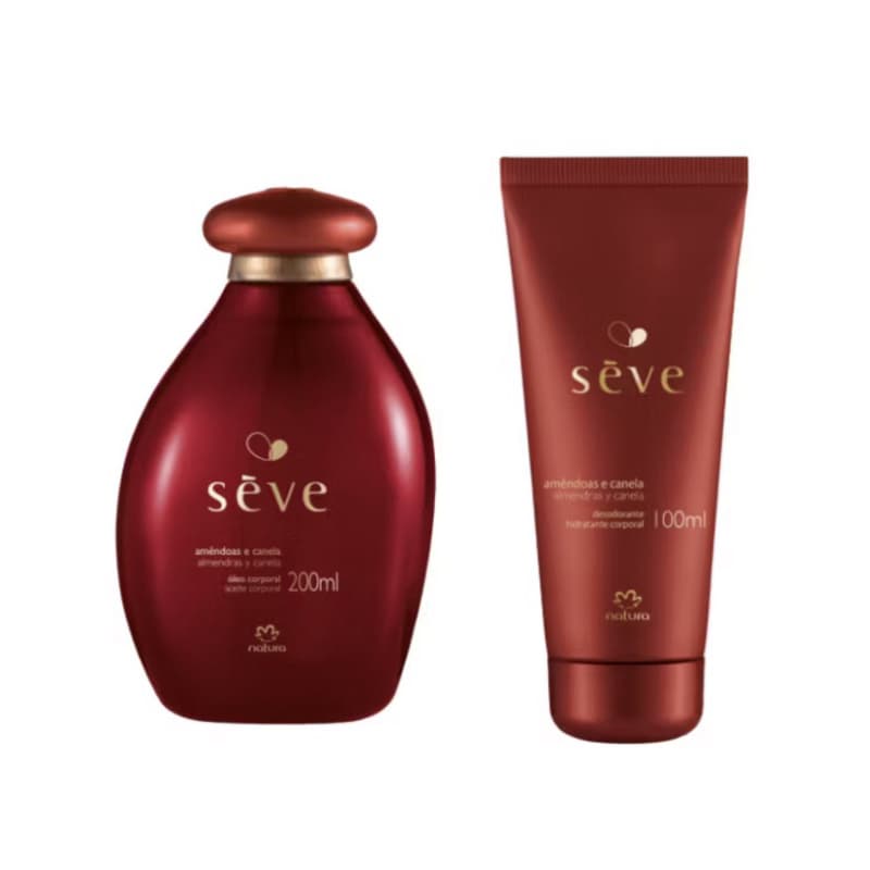 Seve Óleo Amêndoas e Canela Kit Óleo e Sabonete gel