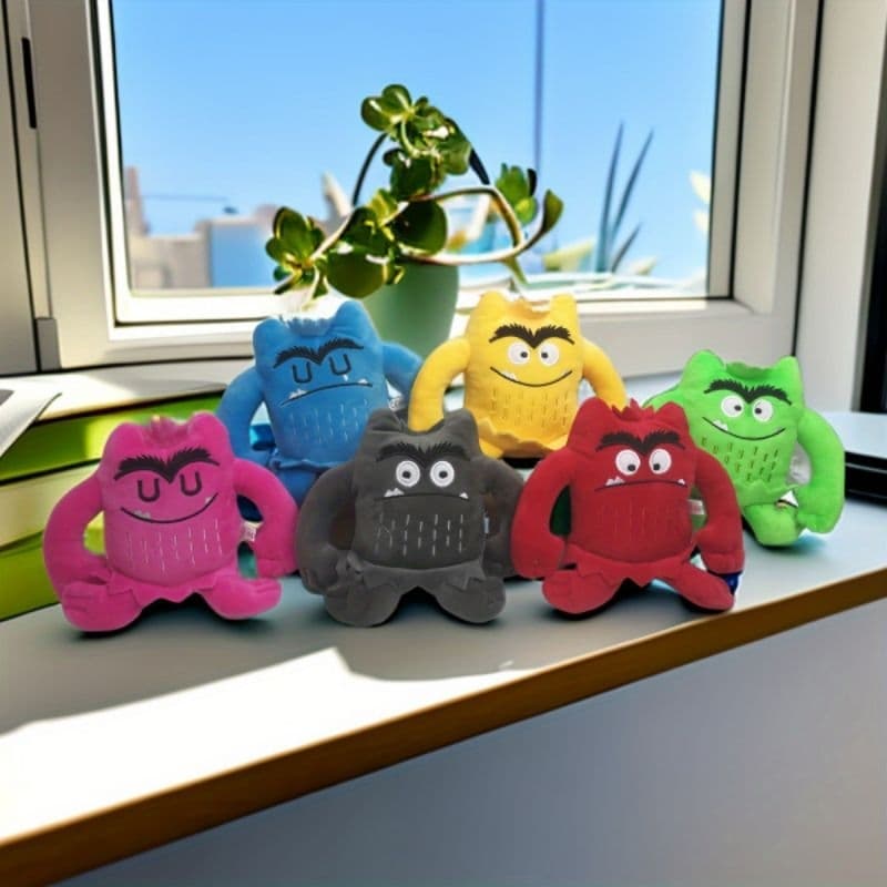 Conjunto de emoções/ mostrinhos das emoções/tendência2024/Coleção de Monstrinhos de Pelúcia: Perfeitos para Presentear