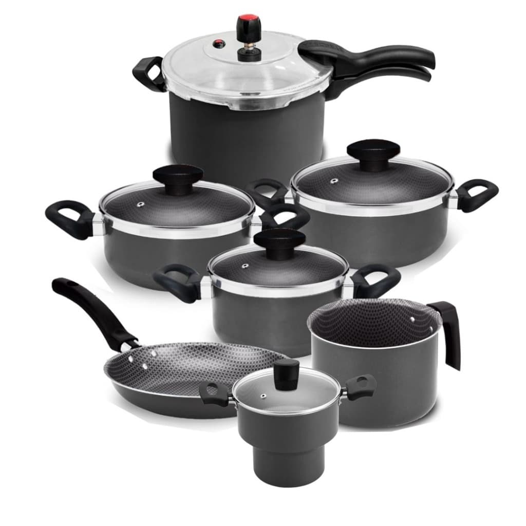 Conjunto Panelas + P. Pressão 4,5L + Cuscuzeira Antiaderentes