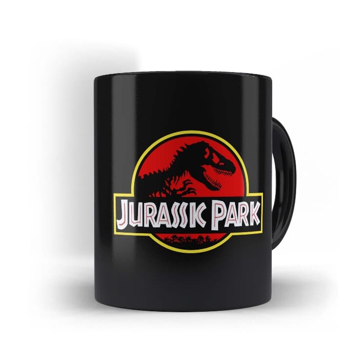 Caneca Jurassic Park Preta | 325 ml Cerâmica Premium Geek Colecionador