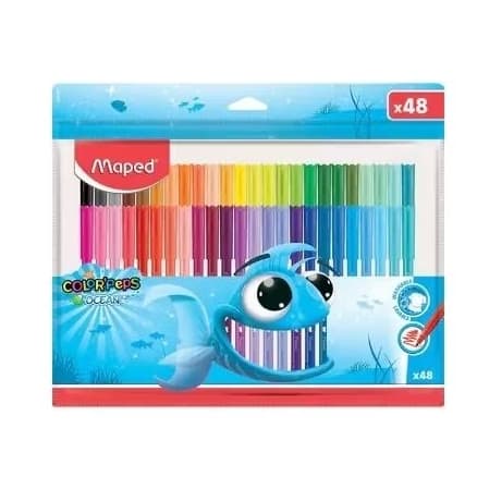 Caneta Hidrográfica Color Peps Ocean, 48 cores,Maped - CX 1 UN