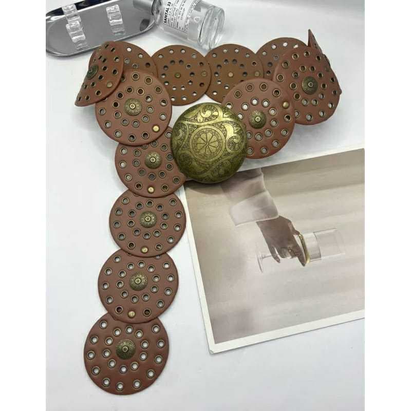 Cinto Feminino Vintage Manda Country Courino Sintético Acessório Feminino Em Alta Tendência