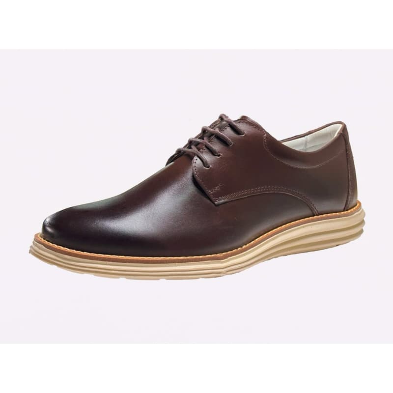 Sapato Social Masculino Cor Pinhão 100% Couro Bico Reforçado Auto Durabilidade Confort o e Elegacia em Um Só Par Sapato