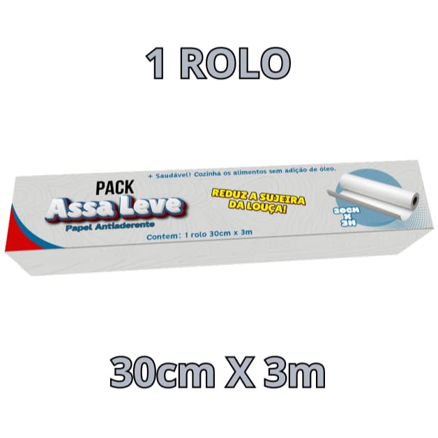 Papel PACK Assa+leve Antiaderente 30cm X 3m Anti Gordura