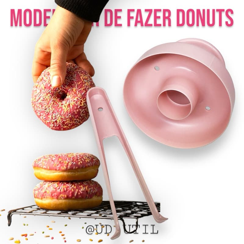 Modelador De Rosquinha Donuts Forma De Donuts Fácil Com Receita e Pinça para Cobertura