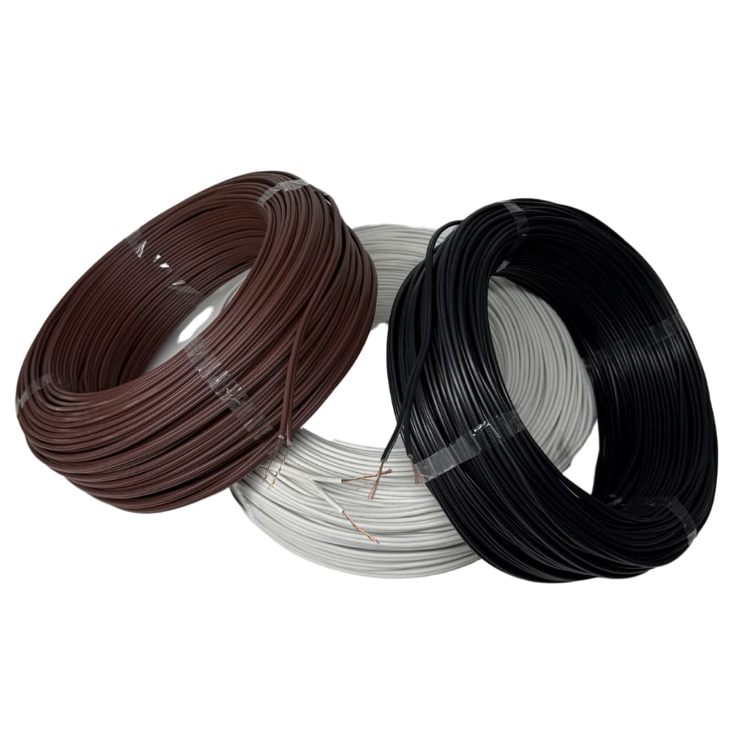 Cordão Fio Paralelo 2x1mm Marrom, Branco e Preto com 100 Metros