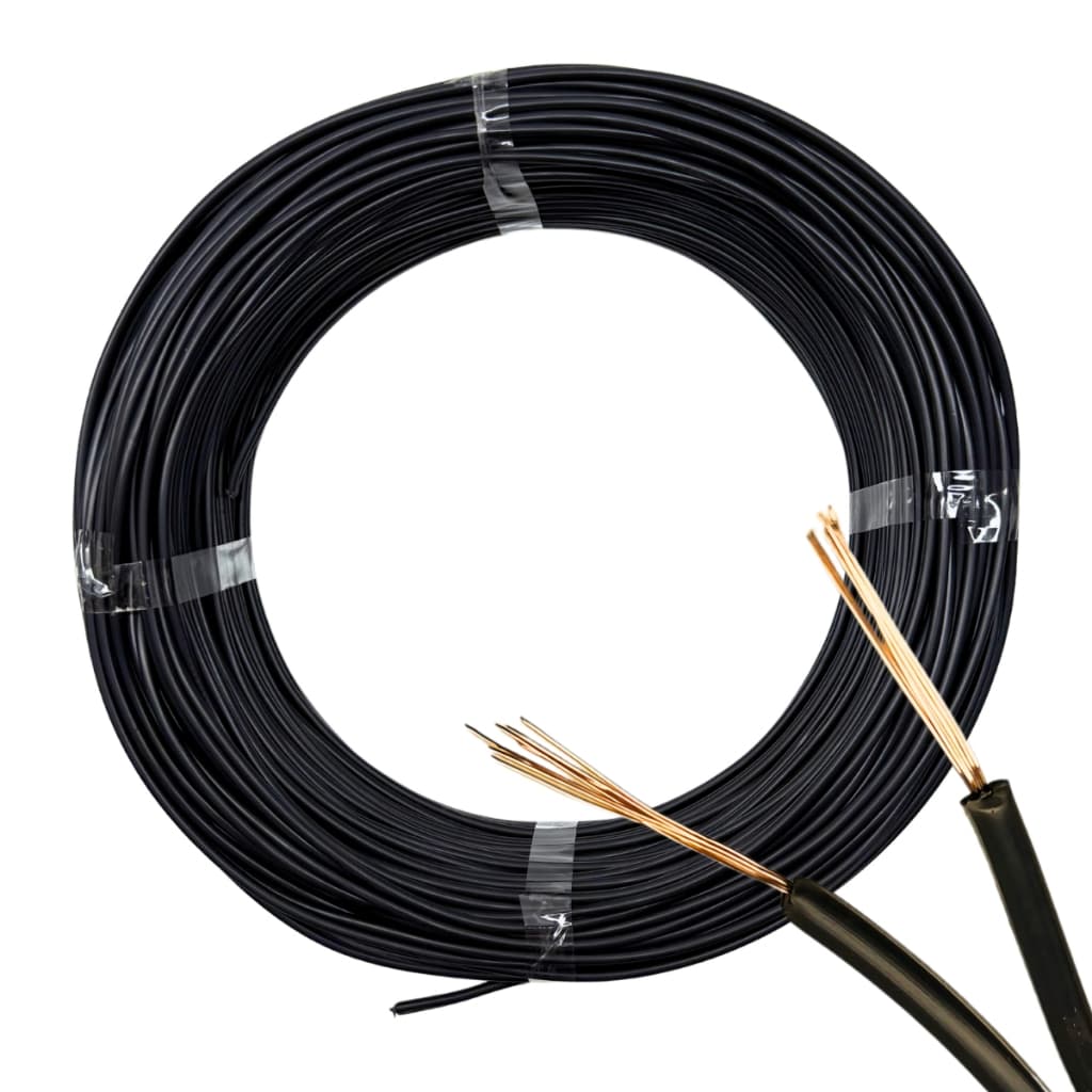 Cabo Fio Elétrico Paralelo Preto 2x1,0mm com 50 Metros