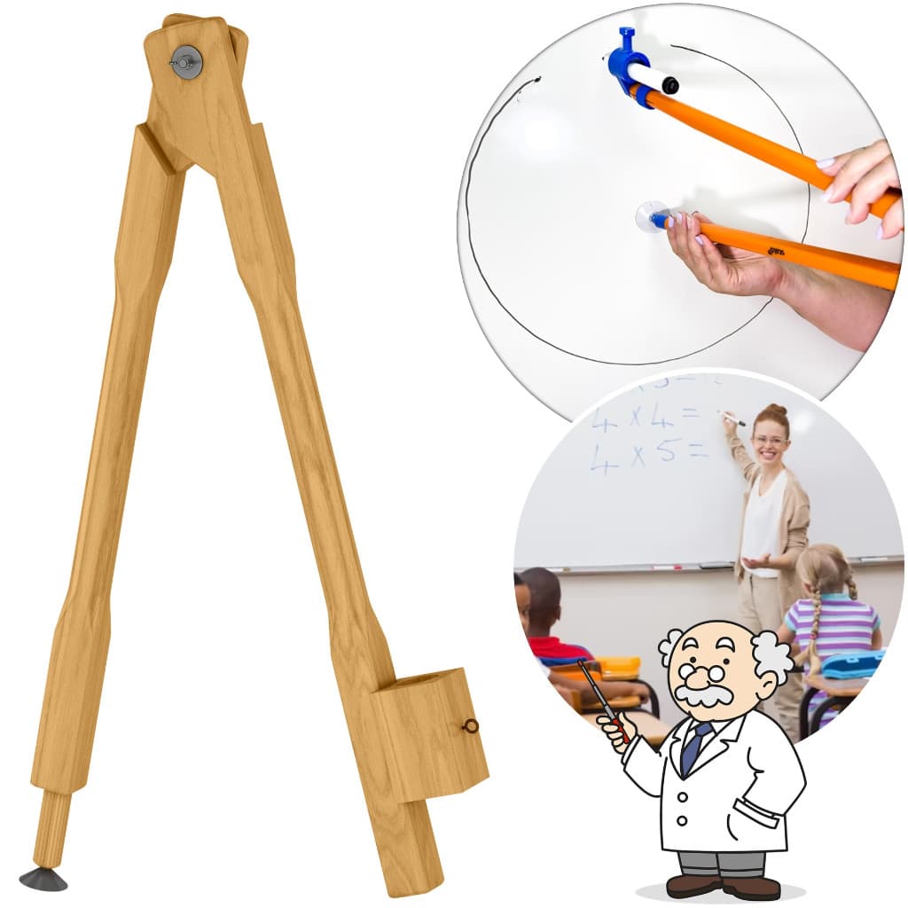 Compasso De Madeira 40cm P/ Quadro Branco Escolar Professor