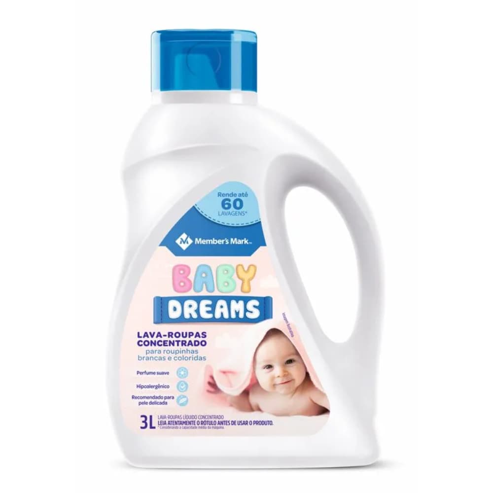 Sabão Liquido Hipoalergênico Suave Lava Roupa Baby Dream 3l